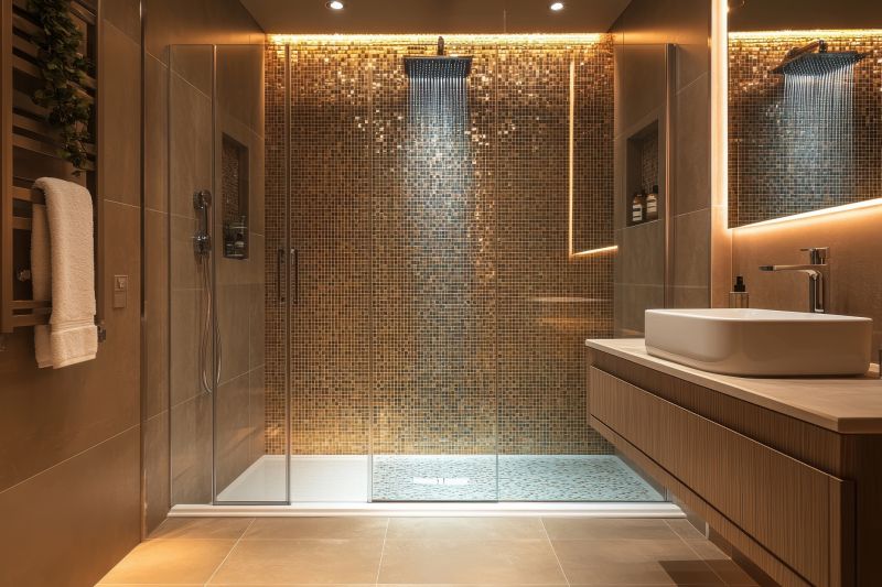 Walk-In Shower with Multiple Showerheads